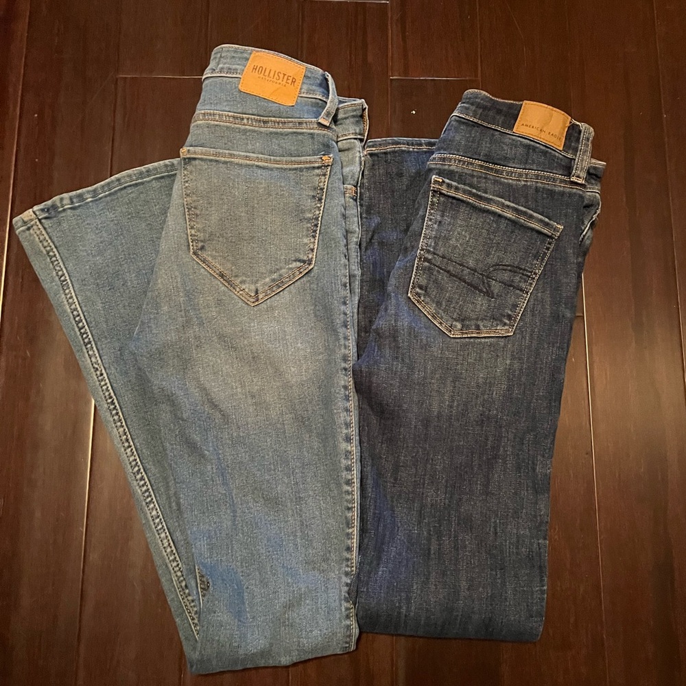 Hollister and American Eagle jeans flare and skinny jeans